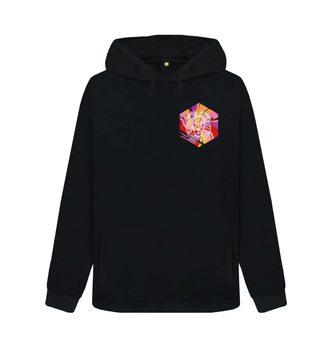 Black Soft Style \/\/ Lion Design (Colorful Symbol) \/\/ Men's Hoodie