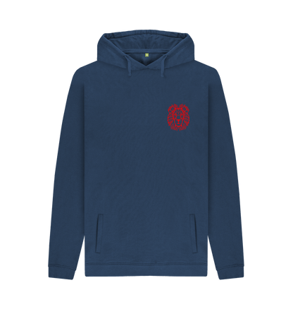 Navy Printed Hoody Front